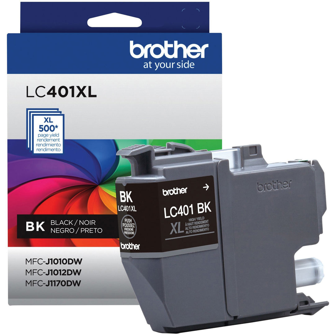 Image of Brother LC401XLBKS LC401XLBK Black Ink Cartridge, 500 Pages, 1 Each