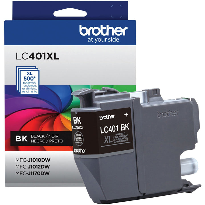 Image of Brother LC401XLBKS LC401XLBK Black Ink Cartridge, 500 Pages, 1 Each