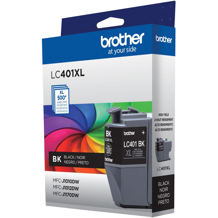 Image of Brother LC401XLBKS LC401XLBK Black Ink Cartridge, 500 Pages, 1 Each