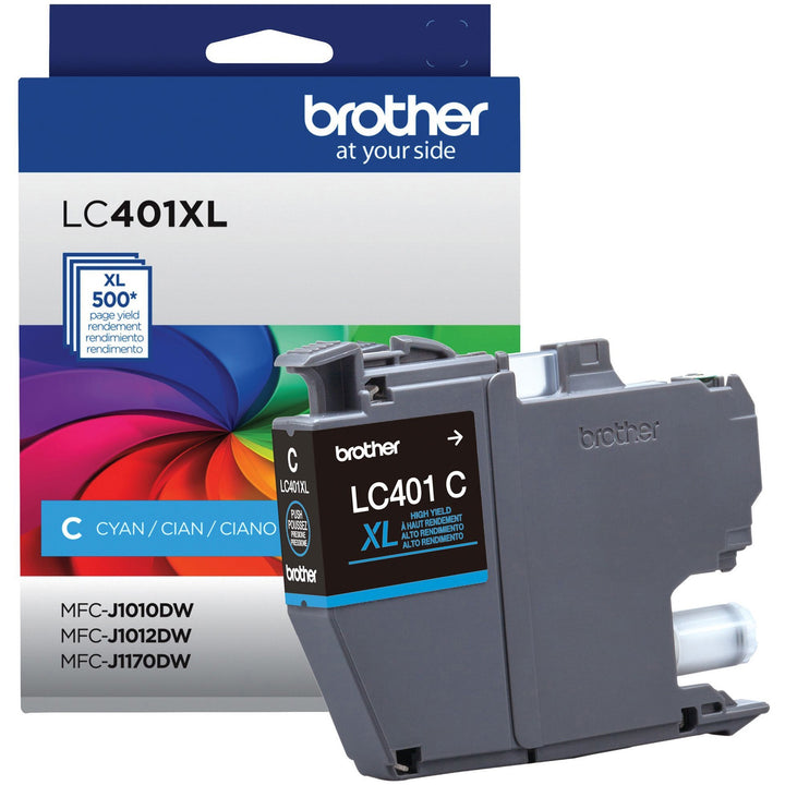 Image of Brother LC401XLCS LC401XLC Cyan Ink Cartridge, 500 Pages, 1 Each