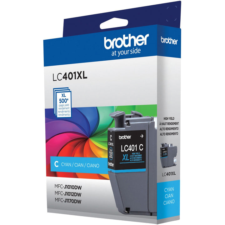 Image of Brother LC401XLCS LC401XLC Cyan Ink Cartridge, 500 Pages, 1 Each