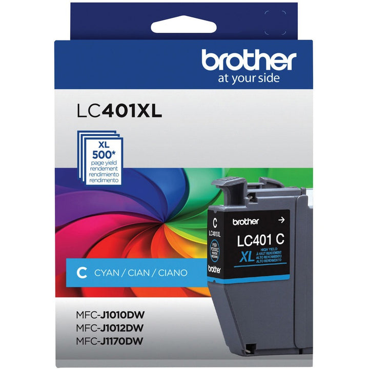 Image of Brother LC401XLCS LC401XLC Cyan Ink Cartridge, 500 Pages, 1 Each