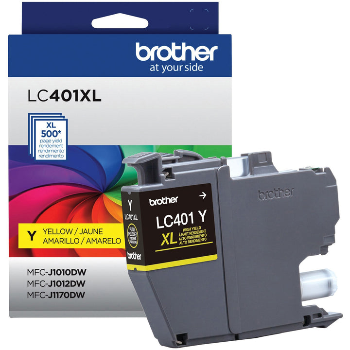 Image of Brother LC401XLYS LC401XLY Yellow Ink Cartridge, 500 Pages, 1 Each