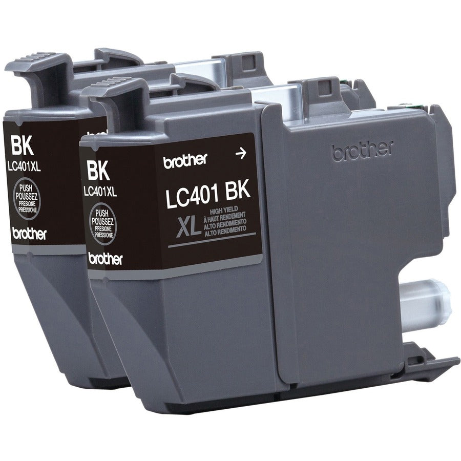 Image of Brother LC401XL2PKS 2-Pack High Yield Ink Cartridges, 500 Pages, 2 / Pack