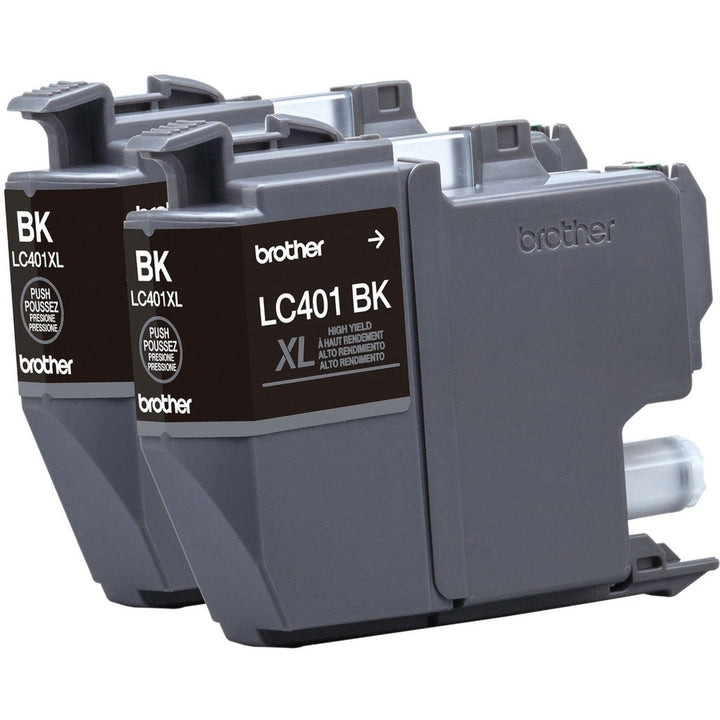 Image of Brother LC401XL2PKS 2-Pack High Yield Ink Cartridges, 500 Pages, 2 / Pack