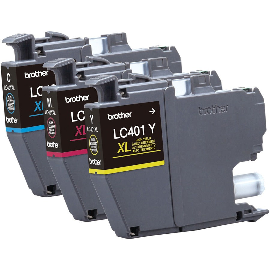 Image of Brother LC401XL3PKS High-Yield Ink Jet Cartridge, 500 Pages, 3 / Pack