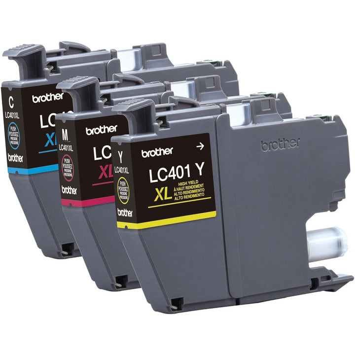 Image of Brother LC401XL3PKS High-Yield Ink Jet Cartridge, 500 Pages, 3 / Pack
