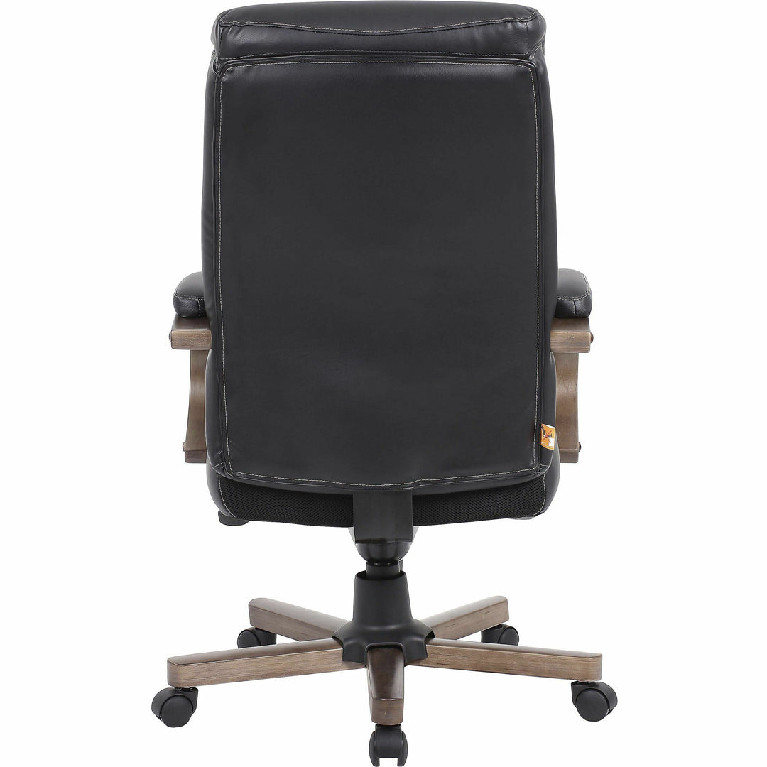 Image of Lorell Hi-Back Exec Chair,26.77"x29.5"x42.91"-45.87",BK/GYWoodgrain
