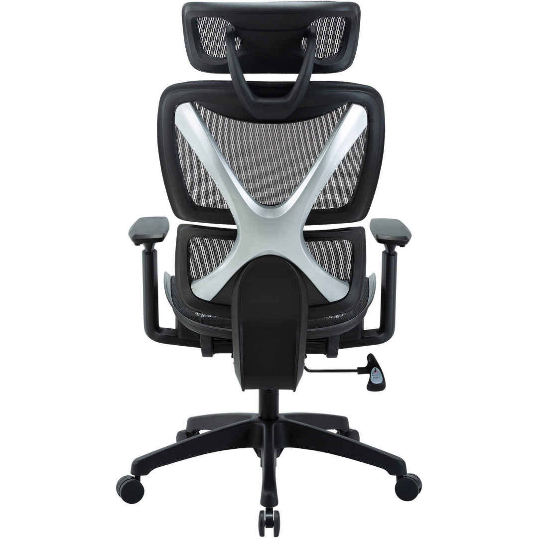 Image of Lorell High-Back Chair,w/Headrest,Mesh,28-3/8"x30-3/4",49-1/4",BK