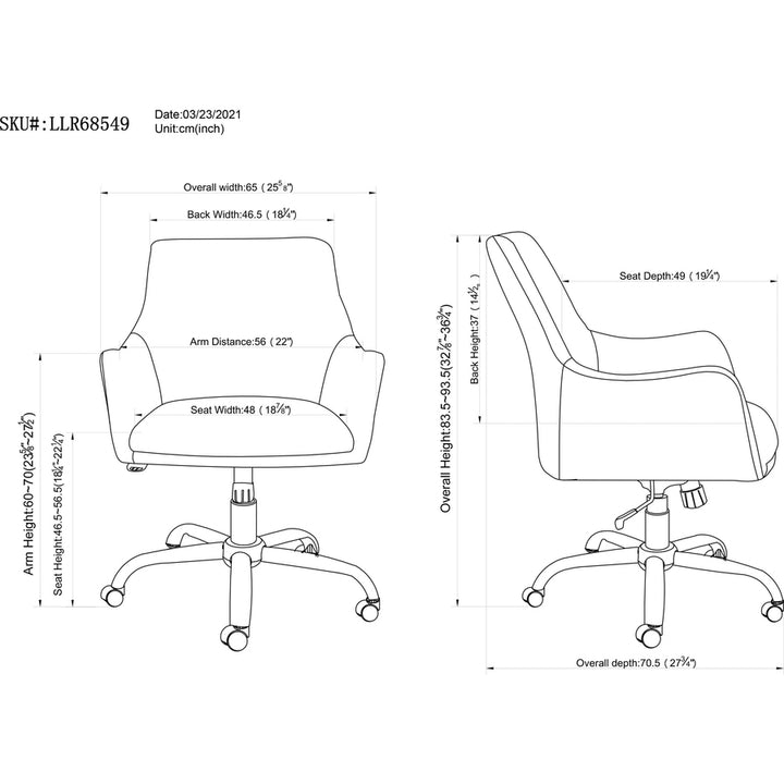 Image of Lorell Task Chair, Fabric, 25-5/8"x27-3/4"x32-7/8" to 36-3/4", Gray