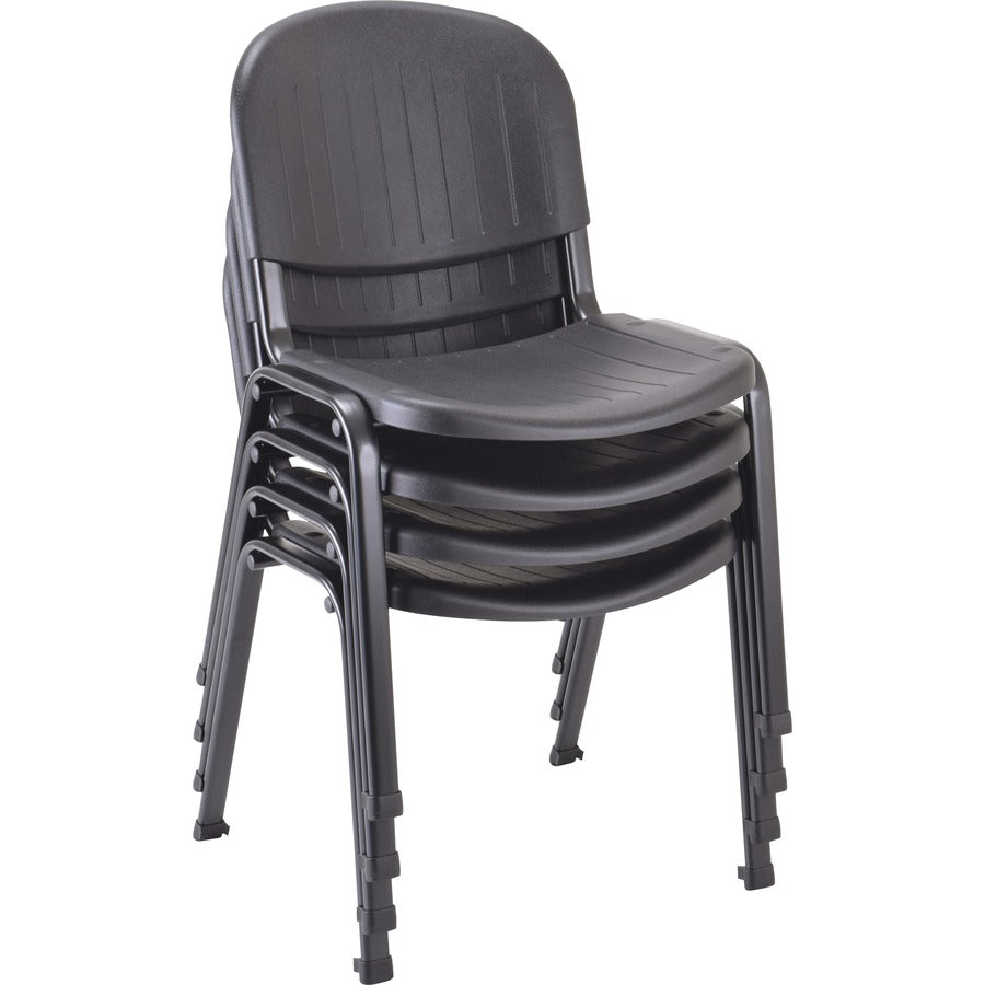 Image of Lorell Stack Chair,Poly/Metal,21-5/8"x23-1/4"x31-7/8",4/CT,BK