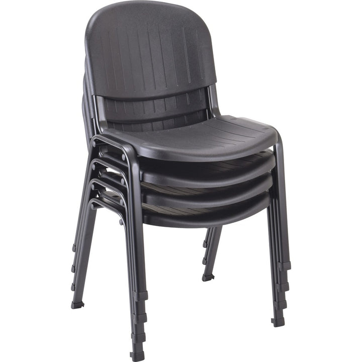 Image of Lorell Stack Chair,Poly/Metal,21-5/8"x23-1/4"x31-7/8",4/CT,BK