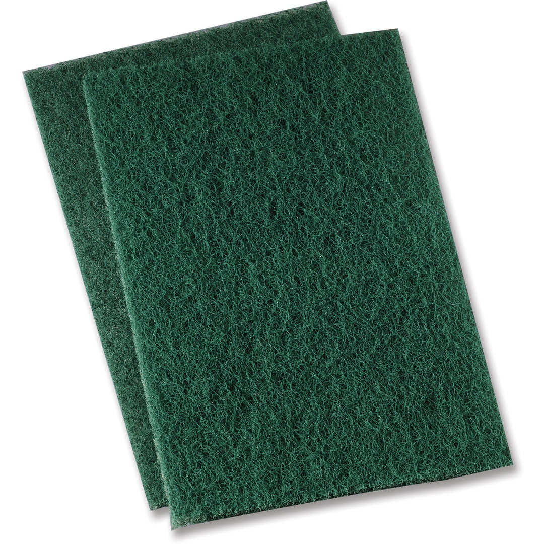 Image of Genuine Joe Scouring Pad, Heavy-duty,9"x6",15/CT,Green