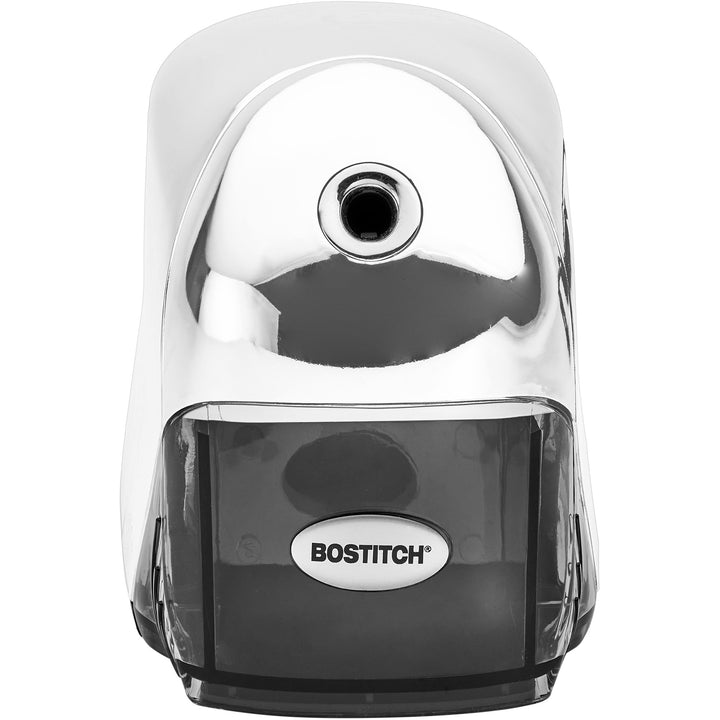 Image of Bostitch® Pencil Sharpener, Electric, Tip Saver, 4"x7-1/2"x5", Chrome