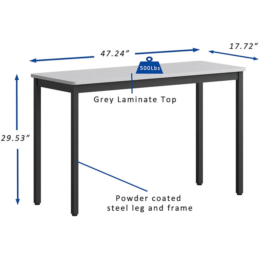 Image of Lorell Utility Table,Melamine/Steel,47.24"x17.72"x29.53",BK/GY