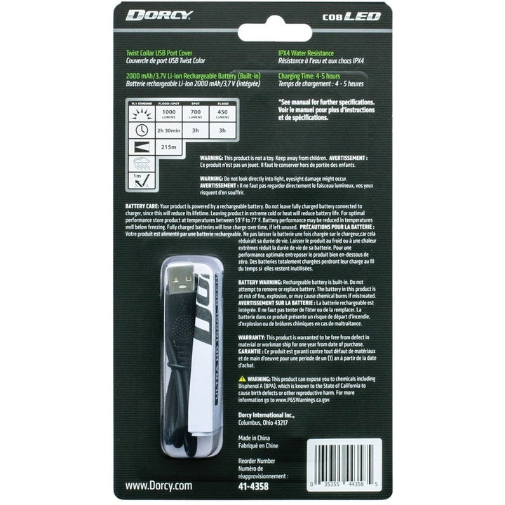 Image of Dorcy Ultra HD 41-4358 Ultra 1000 Lumen USB Rechargeable Flashlight With Powerbank