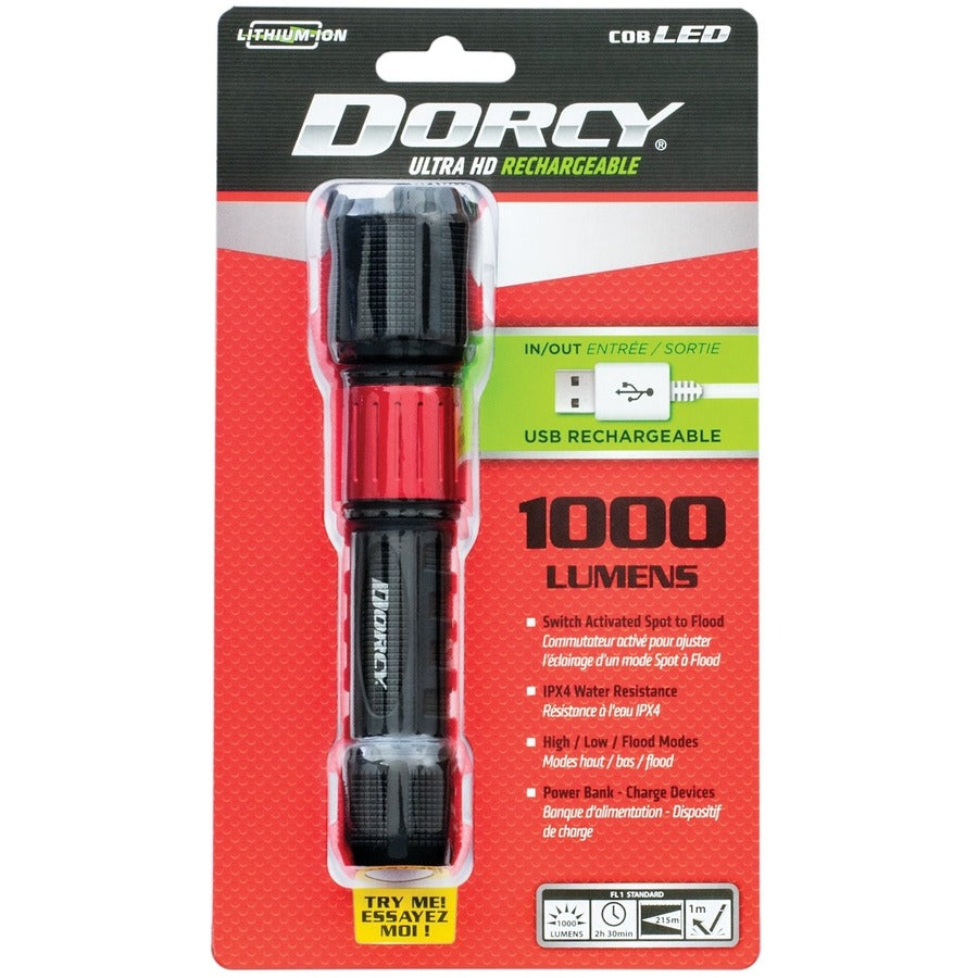 Image of Dorcy Ultra HD 41-4358 Ultra 1000 Lumen USB Rechargeable Flashlight With Powerbank