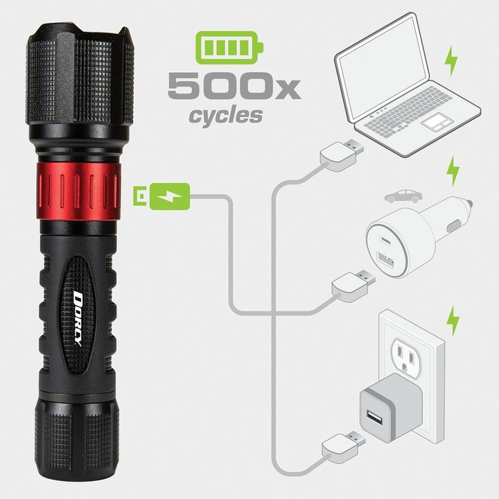 Image of Dorcy Ultra HD 41-4358 Ultra 1000 Lumen USB Rechargeable Flashlight With Powerbank