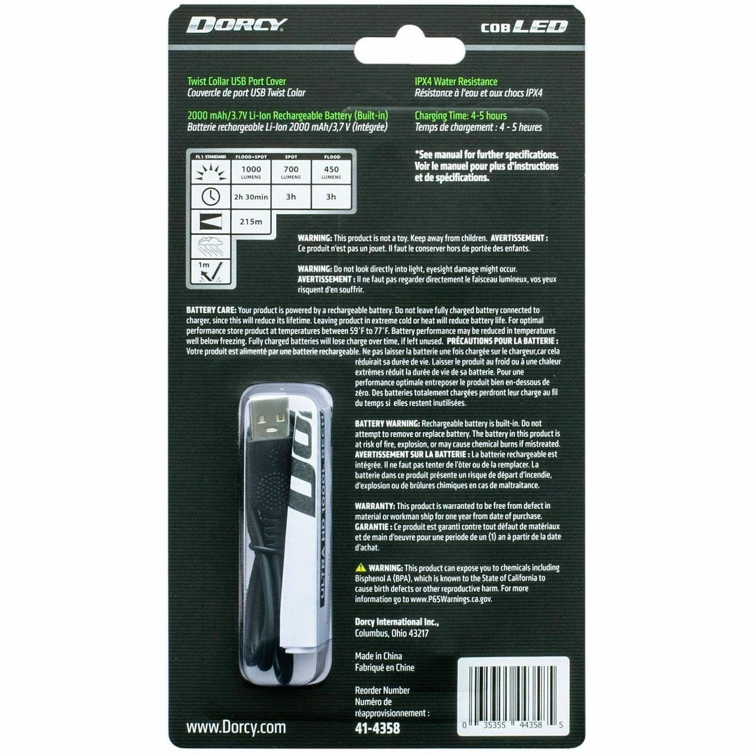 Image of Dorcy Ultra HD 41-4358 Ultra 1000 Lumen USB Rechargeable Flashlight With Powerbank