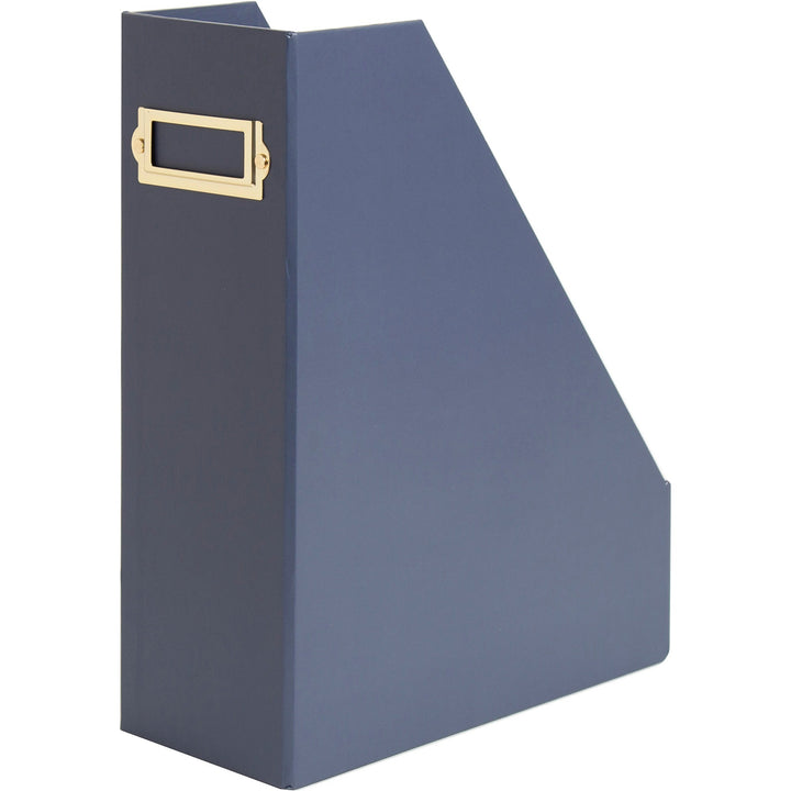 Image of U Brands 3631U0002 4-Piece Desk Organization Set, Desktop, Paper Wrapped, Navy, Chipboard, Paper, 1 Each