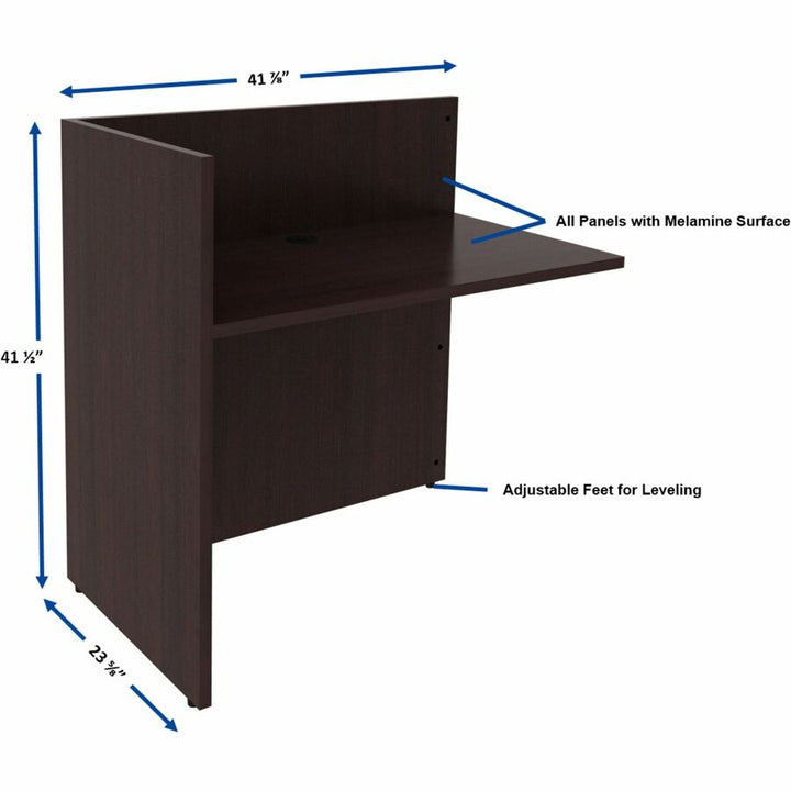 Image of Lorell Reception Return, 42"x24"x41-1/2", Espresso
