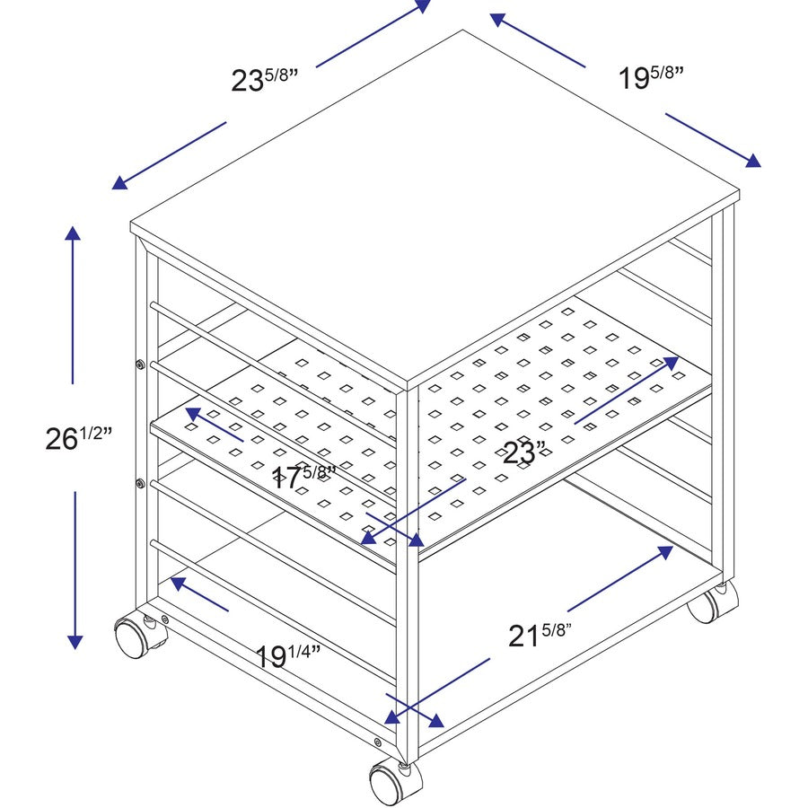 Image of Lorell Machine Stand,Mobile,200 lb Cap,23-5/8"x19-5/8"x26-1/2",CL