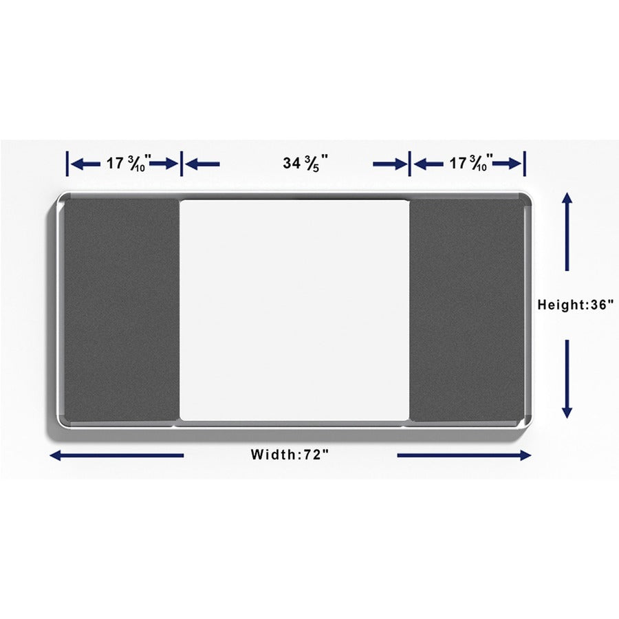 Image of Lorell 18322 Mounting Frame for Whiteboard, Silver, Aluminum, 1 Each