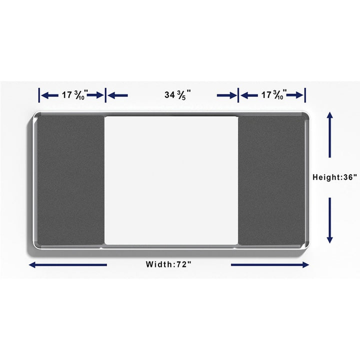 Image of Lorell 18322 Mounting Frame for Whiteboard, Silver, Aluminum, 1 Each