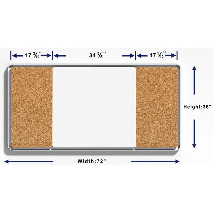 Image of Lorell 18322 Mounting Frame for Whiteboard, Silver, Aluminum, 1 Each