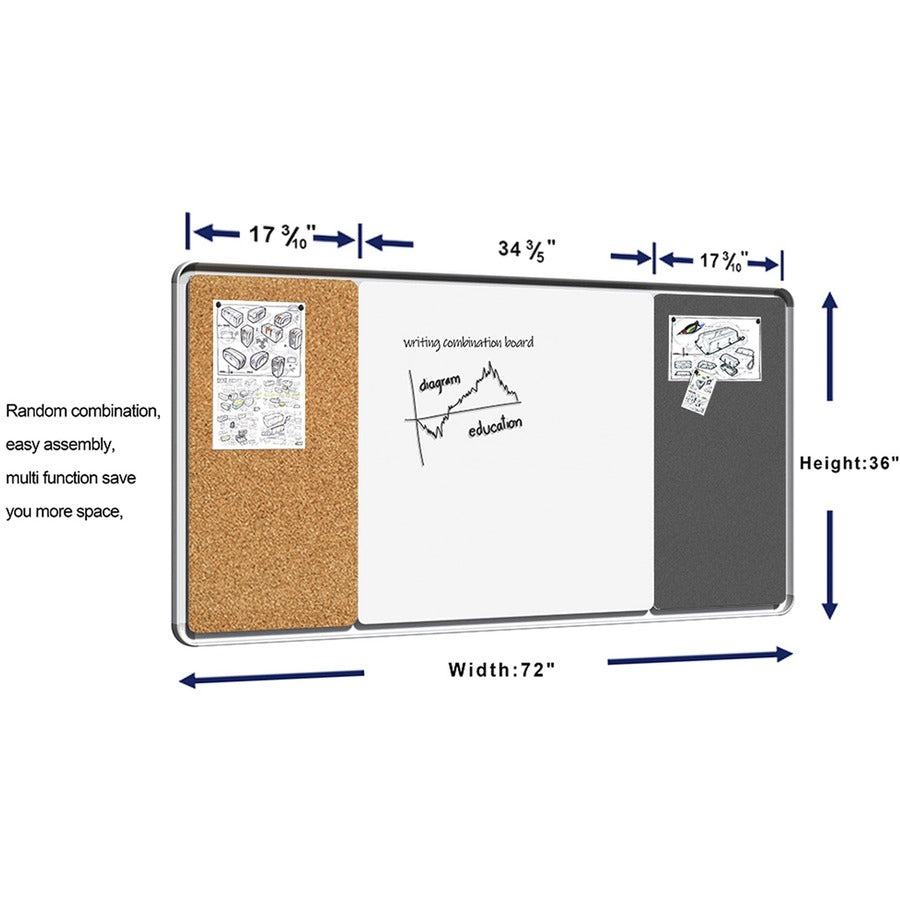 Image of Lorell 18322 Mounting Frame for Whiteboard, Silver, Aluminum, 1 Each