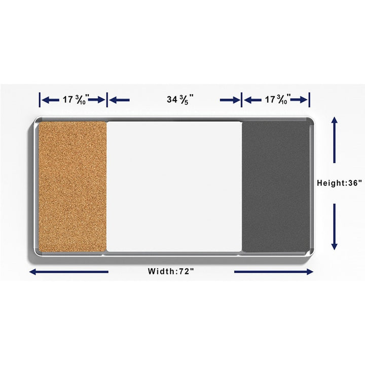 Image of Lorell 18322 Mounting Frame for Whiteboard, Silver, Aluminum, 1 Each