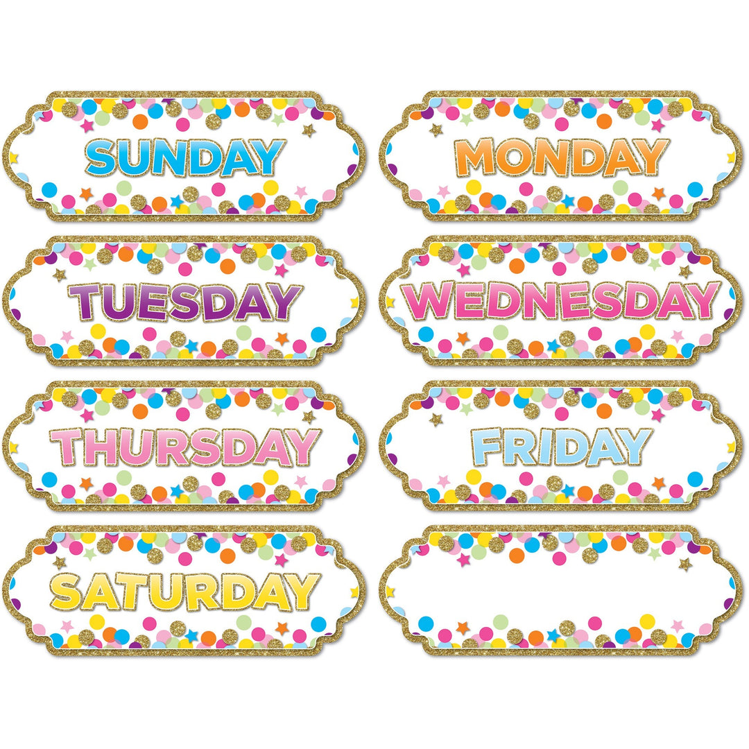 Image of Ashley Productions, Inc. Board Header,Days,Magnetic,Confetti,8 Pieces,Multi-Color