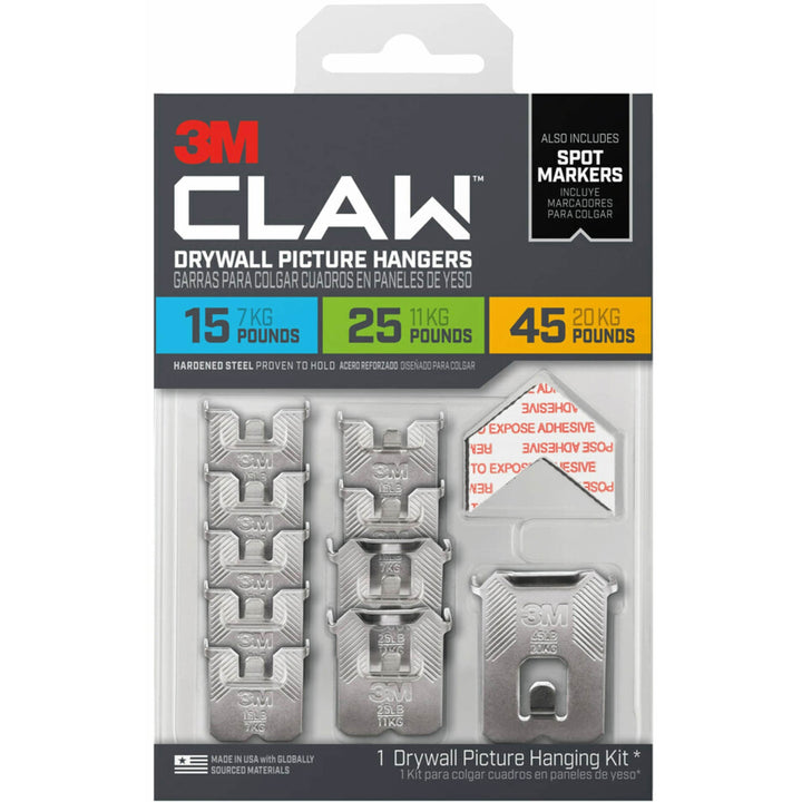 Image of 3M Picture Hangers,Steel,45 lb Cap,1.21"x0.45"x2",10/PK,SR