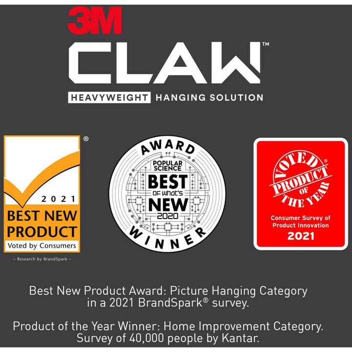 Image of 3M Picture Hangers,Steel,45 lb Cap,1.21"x0.45"x2",10/PK,SR