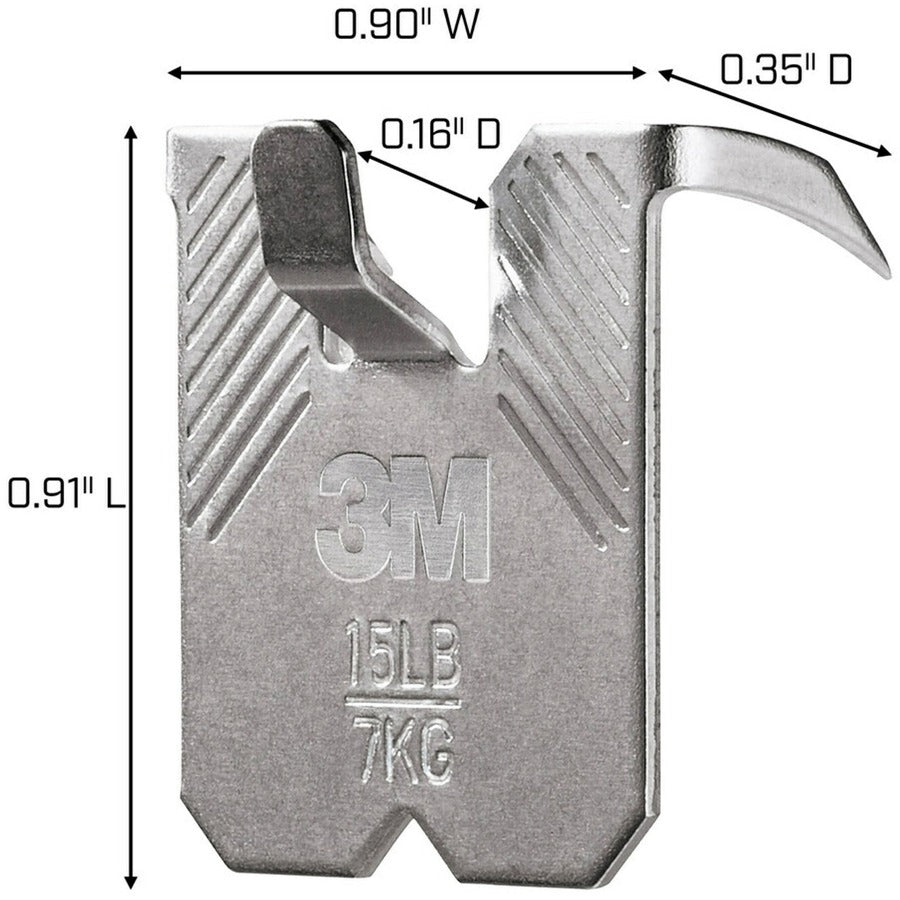Image of 3M Picture Hangers,Steel,45 lb Cap,1.21"x0.45"x2",10/PK,SR