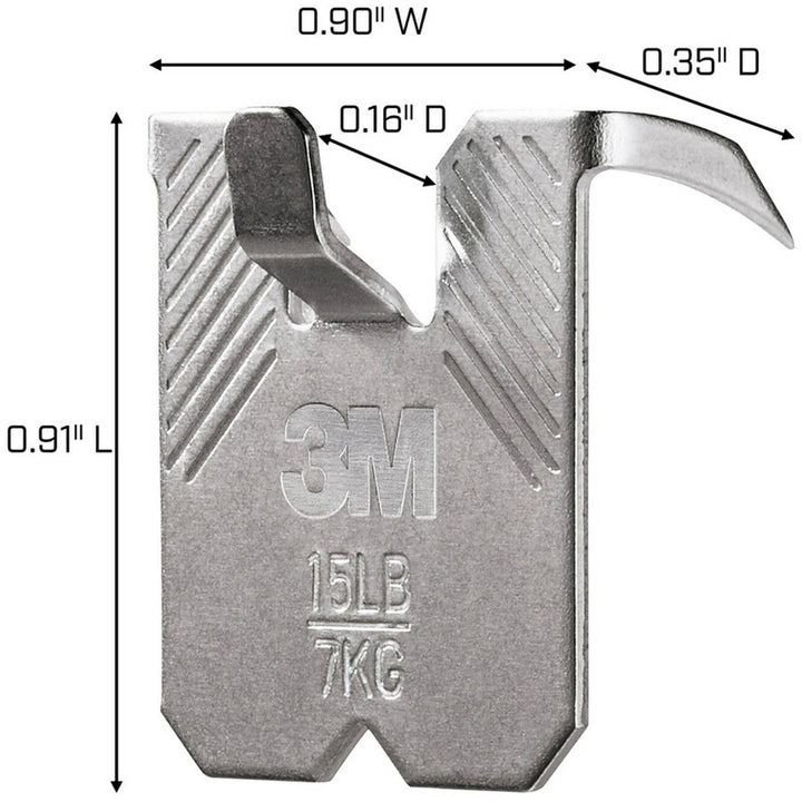 Image of 3M Picture Hangers,Steel,45 lb Cap,1.21"x0.45"x2",10/PK,SR