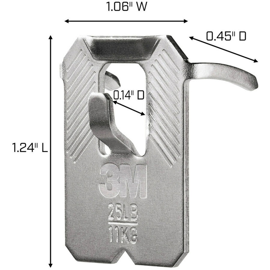 Image of 3M Picture Hangers,Steel,45 lb Cap,1.21"x0.45"x2",10/PK,SR