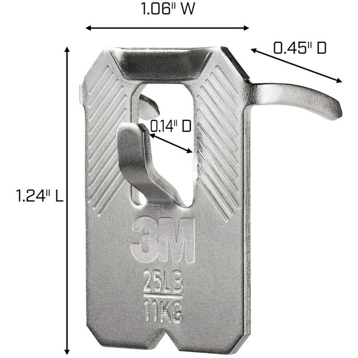 Image of 3M Picture Hangers,Steel,45 lb Cap,1.21"x0.45"x2",10/PK,SR