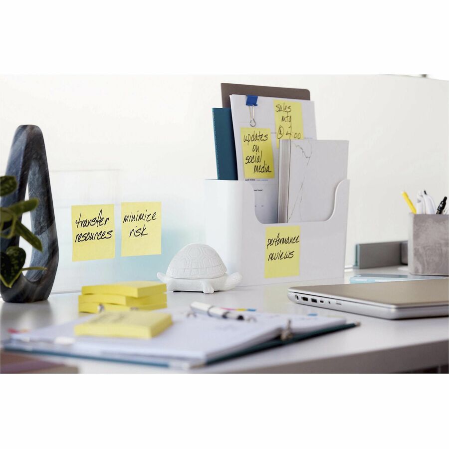 Image of Post-it® Dispenser Notes Super Sticky Pop-up 3 x 3 Note Refill, Cabinet Pack, 3" x 3", Canary Yellow, 90 Sheets/Pad, 18 Pads/Pack
