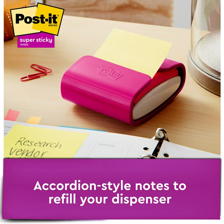 Image of Post-it® Dispenser Notes Super Sticky Pop-up 3 x 3 Note Refill, Cabinet Pack, 3" x 3", Canary Yellow, 90 Sheets/Pad, 18 Pads/Pack