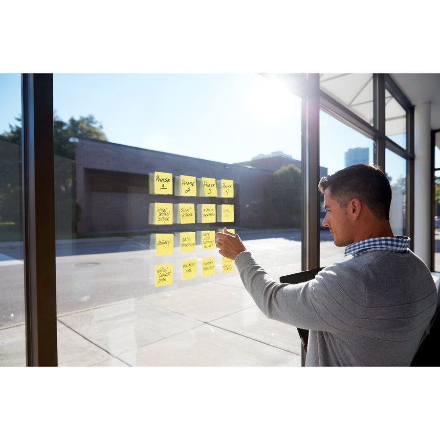 Image of Post-it® Dispenser Notes Super Sticky Pop-up 3 x 3 Note Refill, Cabinet Pack, 3" x 3", Canary Yellow, 90 Sheets/Pad, 18 Pads/Pack