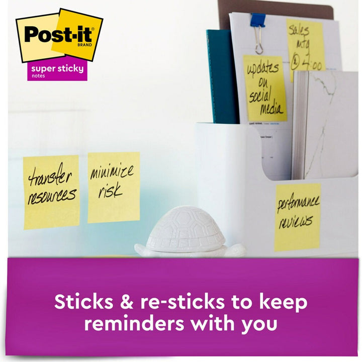 Image of Post-it® Dispenser Notes Super Sticky Pop-up 3 x 3 Note Refill, Cabinet Pack, 3" x 3", Canary Yellow, 90 Sheets/Pad, 18 Pads/Pack