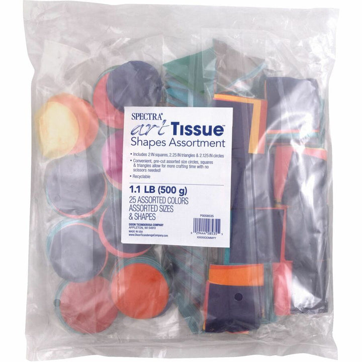 Image of Pacon® Tissue,2"Squares/2-1/4"Triangles/2-1/8"Circles,500g,AST