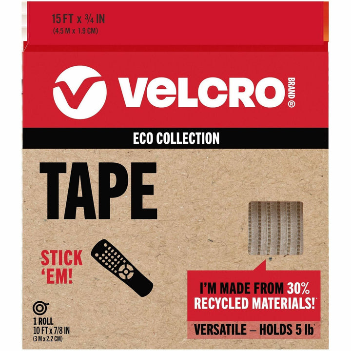 Image of VELCRO® Brand Mounting Tape,Eco,Reusable,5 lb Cap,7/8"x10',WE