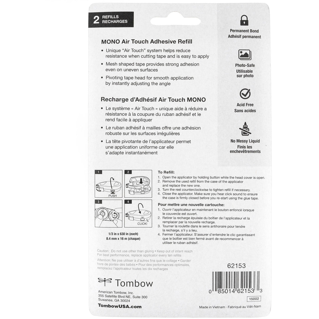 Image of Tombow® Glue Tape,f/Air Touch Dispenser,Permanent,1/3"x630",WE