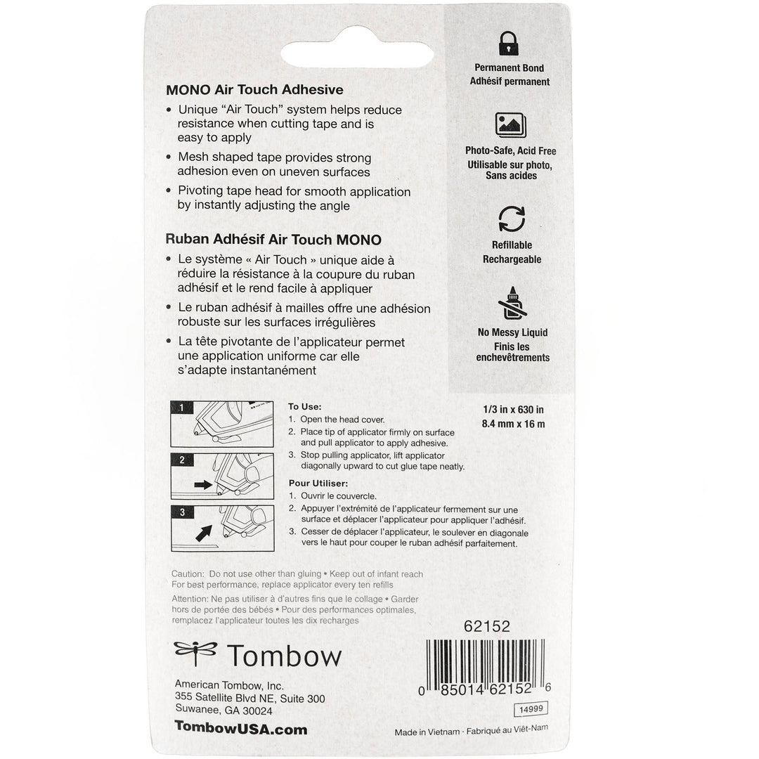 Image of Tombow® Glue Tape,w/Air Touch Dispenser,Permanent,1/3"x630",WE