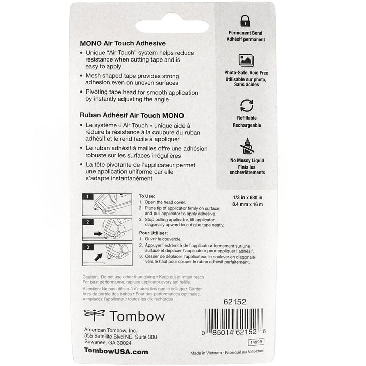 Image of Tombow® Glue Tape,w/Air Touch Dispenser,Permanent,1/3"x630",WE