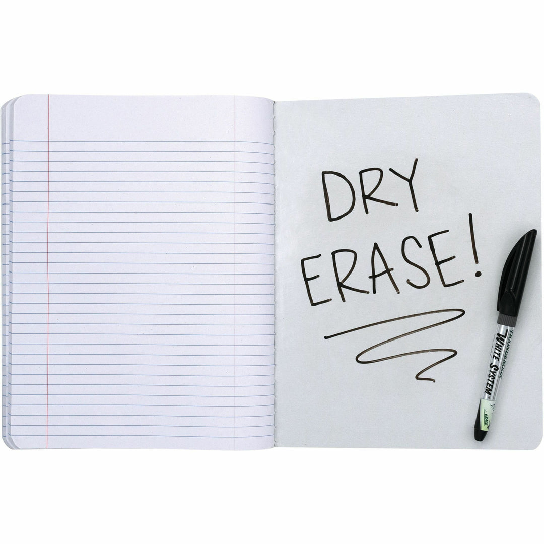 Image of Pacon® Comp Book,w/Erasable,3/8" Rld,100Sht,9-3/4"x7-1/2",BK/Marble