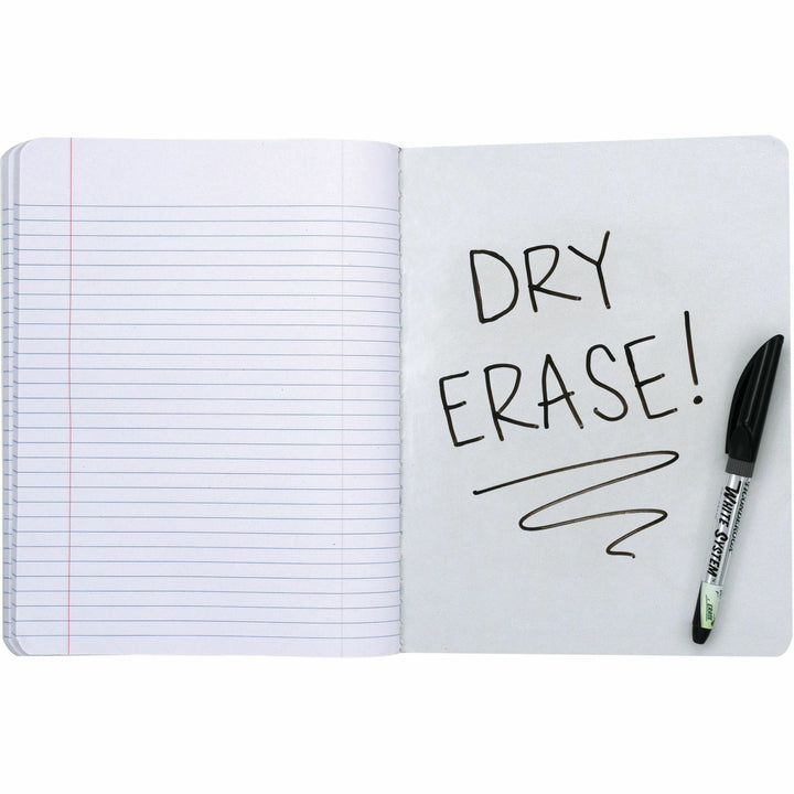 Image of Pacon® Comp Book,w/Erasable,3/8" Rld,100Sht,9-3/4"x7-1/2",BK/Marble