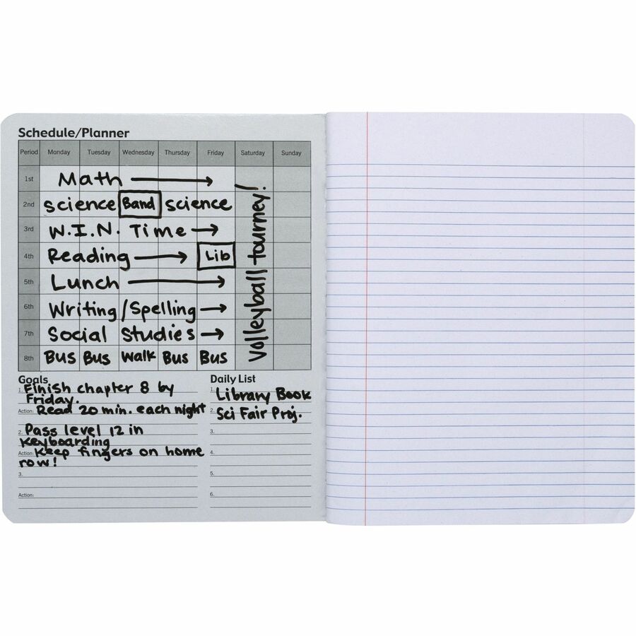 Image of Pacon® Comp Book,w/Erasable,3/8" Rld,100Sht,9-3/4"x7-1/2",BK/Marble